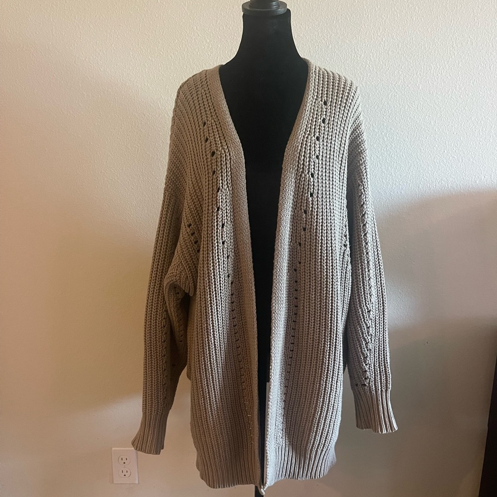 Boutique By Together oversized tan cardigan medium Women's NWOT Anthropologie